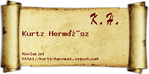Kurtz Hermész névjegykártya